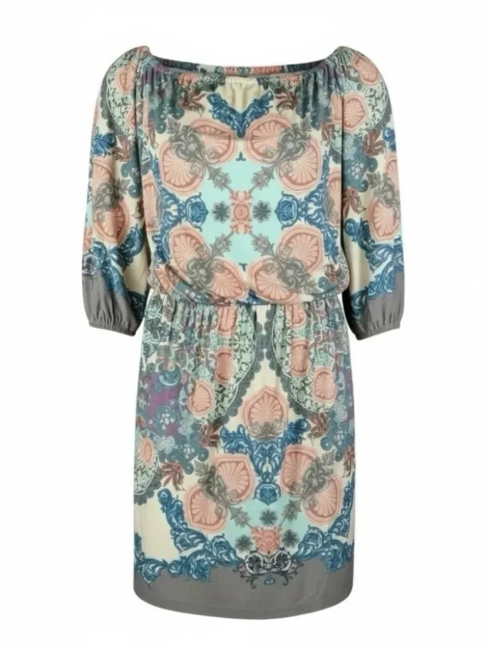 Report Boston Proper Blouson floral elastic waist comfortable dress size 14